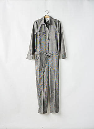 Combi-pantalon fermeture boutonnée sur le devant manches longues gris SCHOOL RAG femme