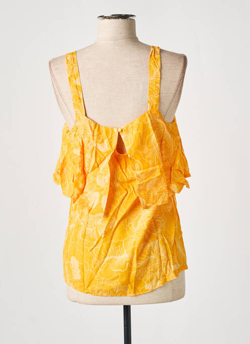 Top col carré sans manche orange ICHI femme