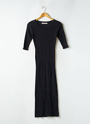 Robe longue manches courtes manches courtes noir ADC PANACHER femme