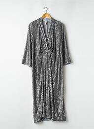 Robe longue coupe fluide manches 3/4 gris H&M femme