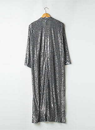 Robe longue coupe fluide manches 3/4 gris H&M femme