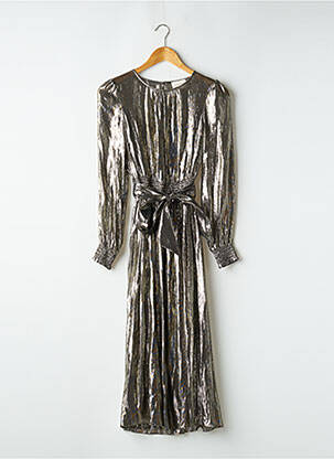 Robe mi-longue coupe fluide manches longues or SÉZANE femme