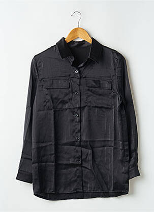 Chemisier coupe cintrée manches longues noir SANS MARQUE femme