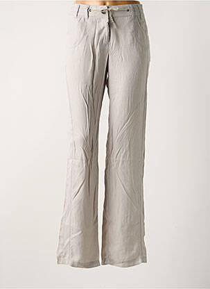 Pantalon droit fermeture zippée sous rabat boutonné taille normale gris SALT & PEPPER femme