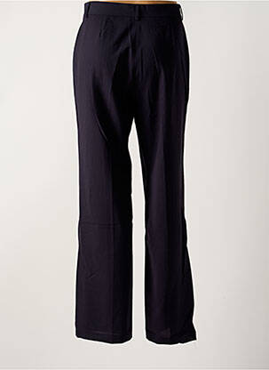 Pantalon droit tissage crêpe taille haute bleu LOLA femme