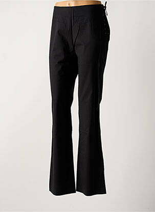 Pantalon droit tissage popeline taille haute noir LOLA femme