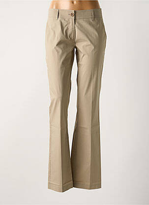 Pantalon droit tissage popeline taille normale vert LOLA femme