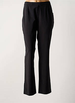 Pantalon droit tissage crêpe taille normale noir ONE STEP femme
