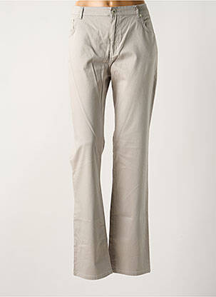 Pantalon droit tissage popeline taille normale gris IMPAQT femme