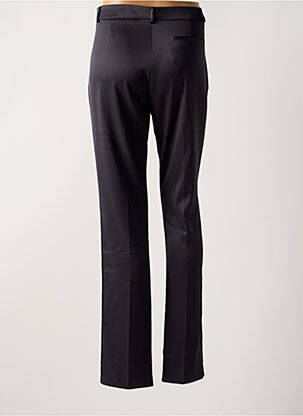 Pantalon droit fermeture zippée sous rabat avec crochet taille normale bleu LOLA femme