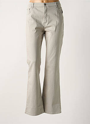 Pantalon droit tissage popeline taille haute gris IMPAQT femme