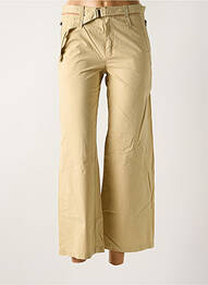 Pantalon 7/8 taille haute taille haute beige IKKS femme