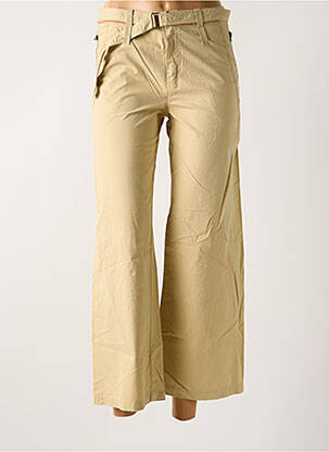 Pantalon 7/8 taille haute taille haute beige IKKS femme