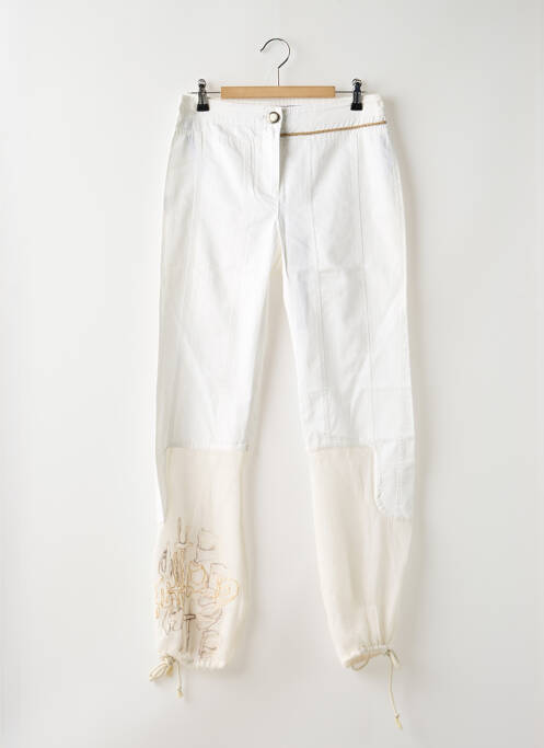 Pantalon 7/8 tissage popeline taille normale blanc OHDD femme