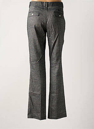 Pantalon droit fermeture zippée sous rabat avec crochet taille normale gris LOLA femme