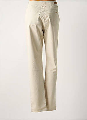 Pantalon slim tissage popeline taille haute beige JOST femme