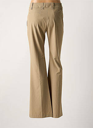 Pantalon flare fermeture zippée sous rabat avec crochet taille basse beige LOLA femme