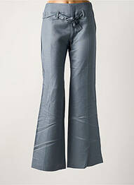 Pantalon flare taille à pinces taille haute bleu LOLA femme