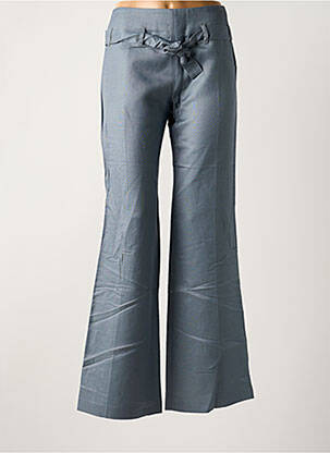 Pantalon flare taille à pinces taille haute bleu LOLA femme