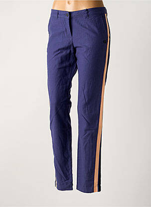 Pantalon chino broderie galons latéraux taille basse bleu MAISON SCOTCH femme