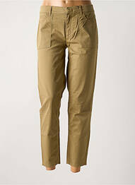 Pantalon 7/8 tissage popeline taille normale beige SET femme
