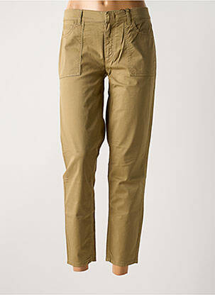 Pantalon 7/8 tissage popeline taille normale beige SET femme