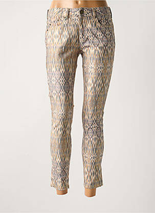 Pantalon 7/8 taille haute taille haute beige CORLEONE femme