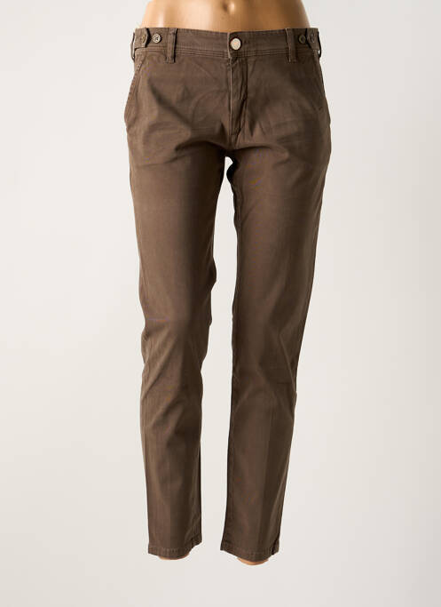 Pantalon chino marron NFY pour femme