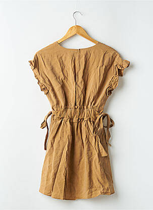 Robe courte manches courtes manches courtes marron ZARA femme