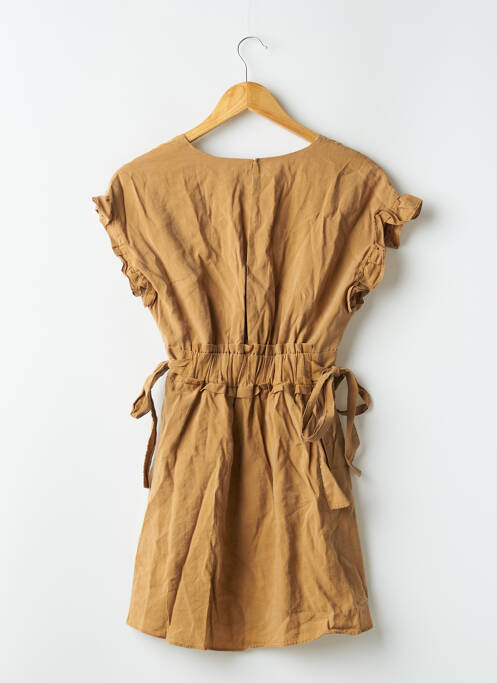 Robe courte manches courtes manches courtes marron ZARA femme