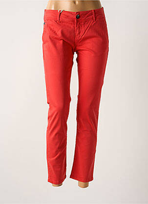 Pantalon 7/8 stretch rouge DONOVAN femme