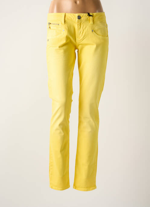 Jeans coupe slim jaune FREEMAN T.PORTER pour femme