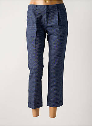 Pantalon 7/8 taille haute taille haute bleu REIKO femme