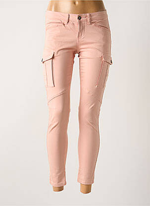 Pantalon cargo slim taille basse rose TEDDY SMITH femme