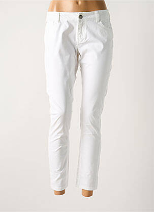 Pantalon slim tissage popeline taille normale blanc TEDDY SMITH femme