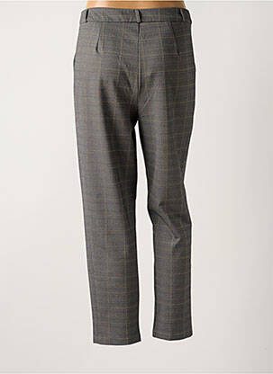 Pantalon droit taille à pinces taille haute gris YUKA femme