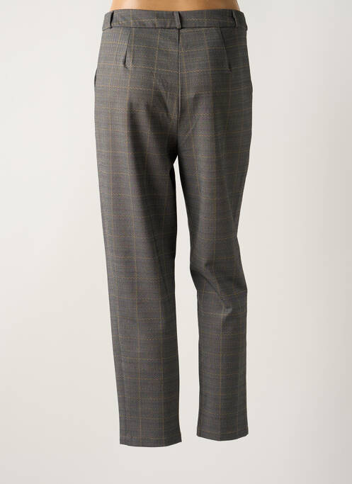 Pantalon droit taille à pinces taille haute gris YUKA femme