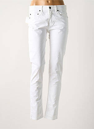 Pantalon slim tissage popeline taille normale blanc BREIZH ANGEL femme