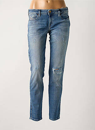 Jeans coupe slim effet usé délavé taille basse bleu DIESEL femme