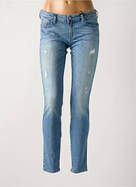 Jeans coupe slim effet usé délavé taille basse bleu DIESEL femme