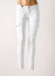 Pantalon cargo taille basse taille basse blanc FIVE PM femme