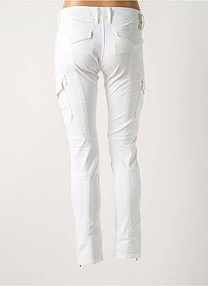 Pantalon cargo slim taille basse blanc FIVE PM femme