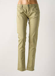 Pantalon slim taille basse taille basse vert LE TEMPS DES CERISES femme