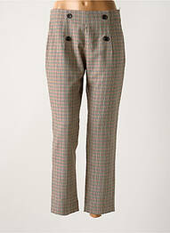 Pantalon droit stretch taille normale marron MAISON SCOTCH femme