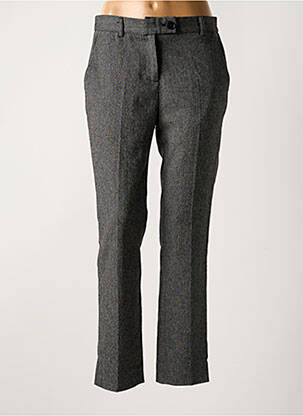 Pantalon droit fermeture zippée sous rabat boutonné taille normale noir MAISON LAB femme