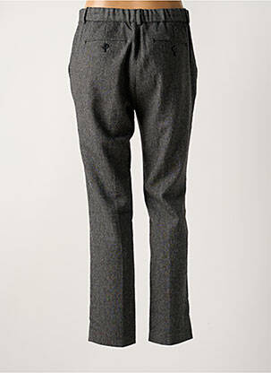 Pantalon droit fermeture zippée sous rabat boutonné taille normale noir MAISON LAB femme