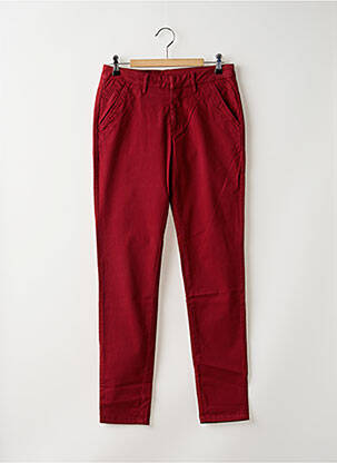 Pantalon 7/8 stretch taille normale rouge REIKO femme
