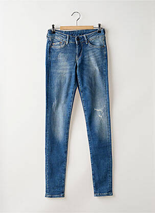 Jeans coupe slim effet usé délavé taille basse bleu PEPE JEANS femme
