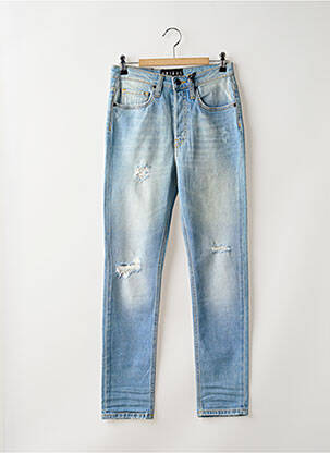 Jeans coupe slim effet usé délavé taille haute bleu UNIQUE DNM femme