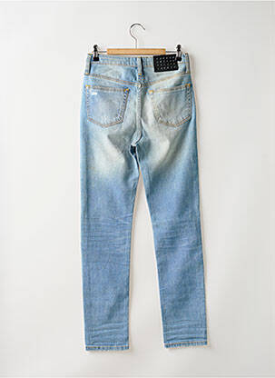Jeans coupe slim effet usé délavé taille haute bleu UNIQUE DNM femme